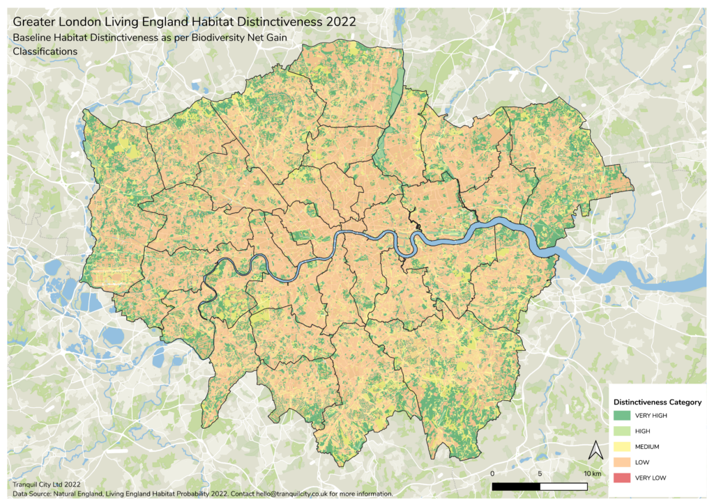 London-wide Biodiversity Maps - Tranquil City